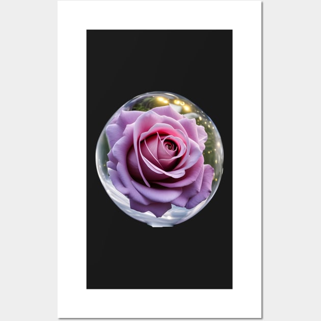 Rose in the glass ball Wall Art by FineArtworld7